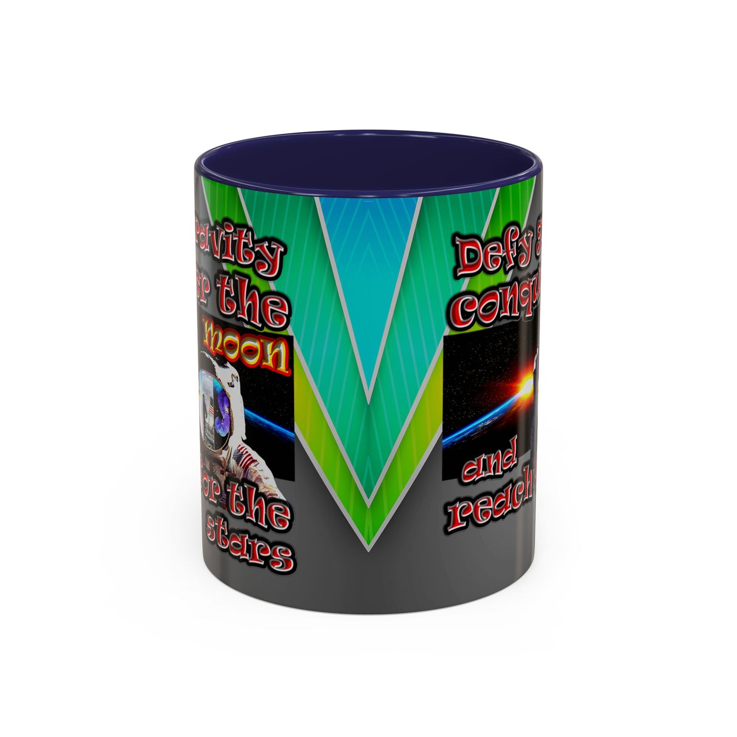 defy conquer reach - Accent Mug (rainbow split)