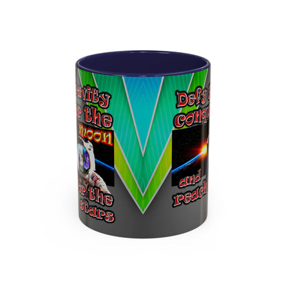 defy conquer reach - Accent Mug (rainbow split)