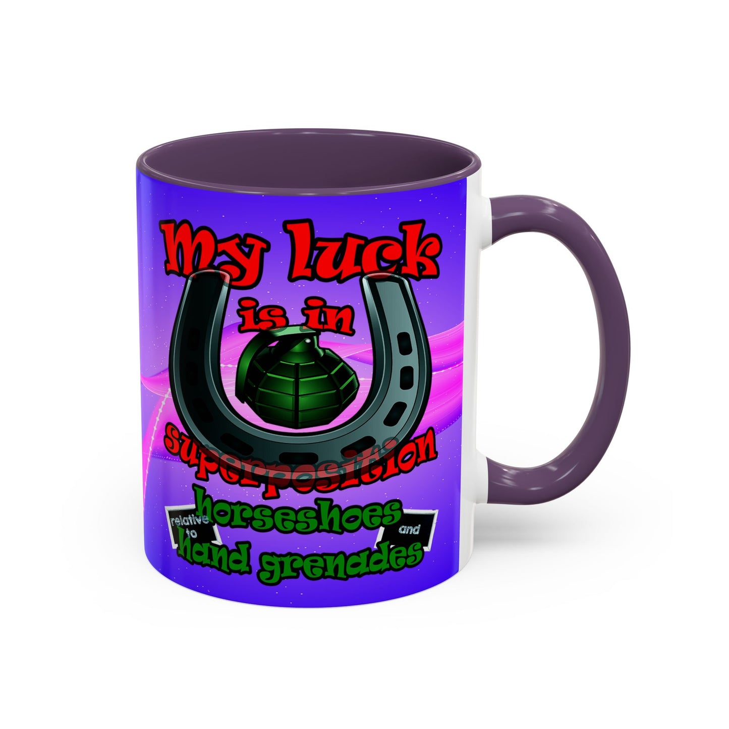 my luck - Accent Mug (purple-pink wave)