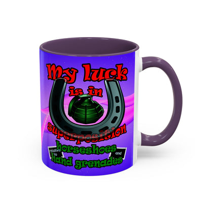 my luck - Accent Mug (purple-pink wave)