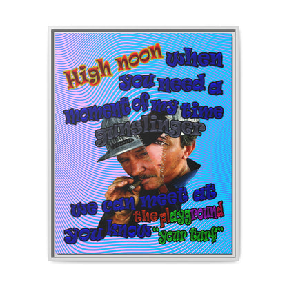 high noon - framed canvas art (light blue-purple wave)