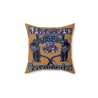 em cee squared - Faux Suede Square Pillow - (light brown)
