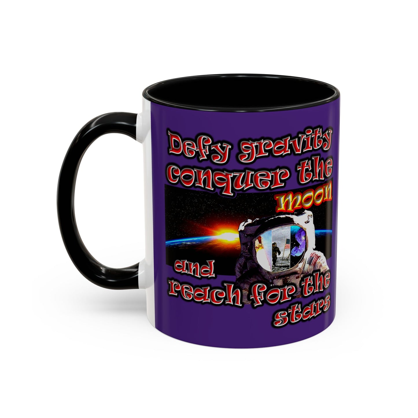defy conquer reach - Accent Mug (purple)