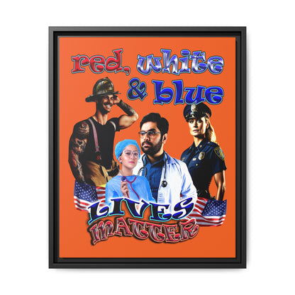 rw&b lives matter - framed canvas art (orange)
