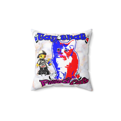tag that - Spun Polyester Square Pillow - (white marble)