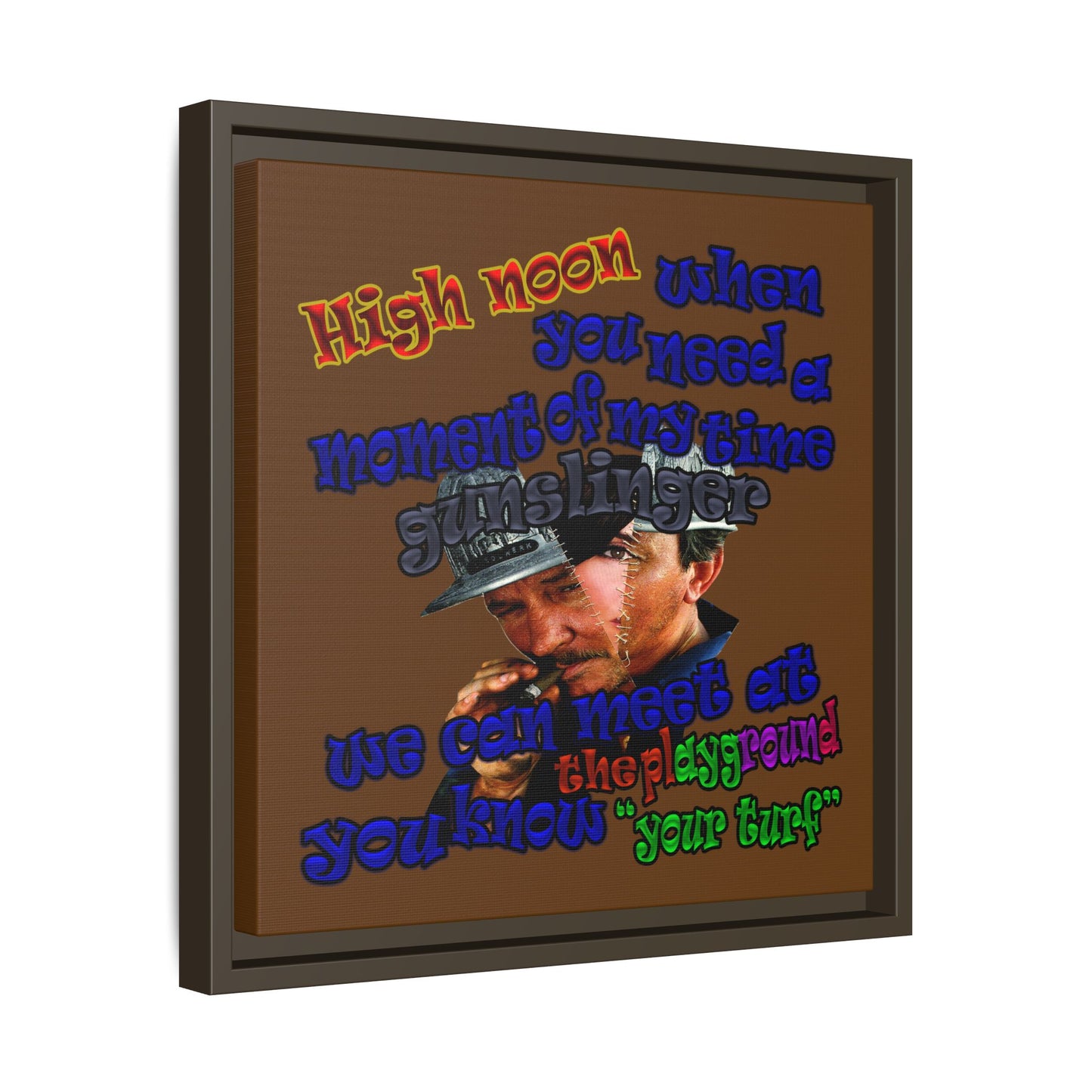 high noon - framed canvas art (brown)