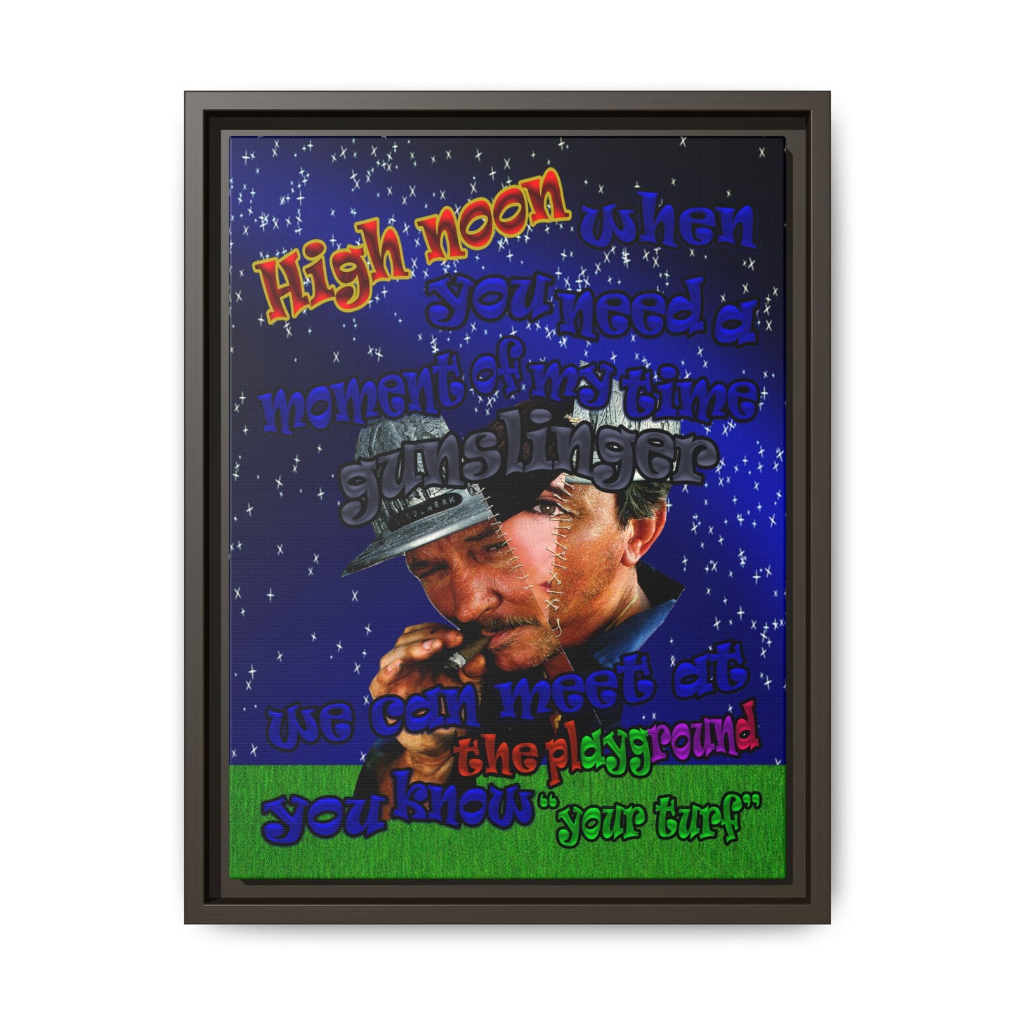 high noon - framed canvas art ('snoops' background)