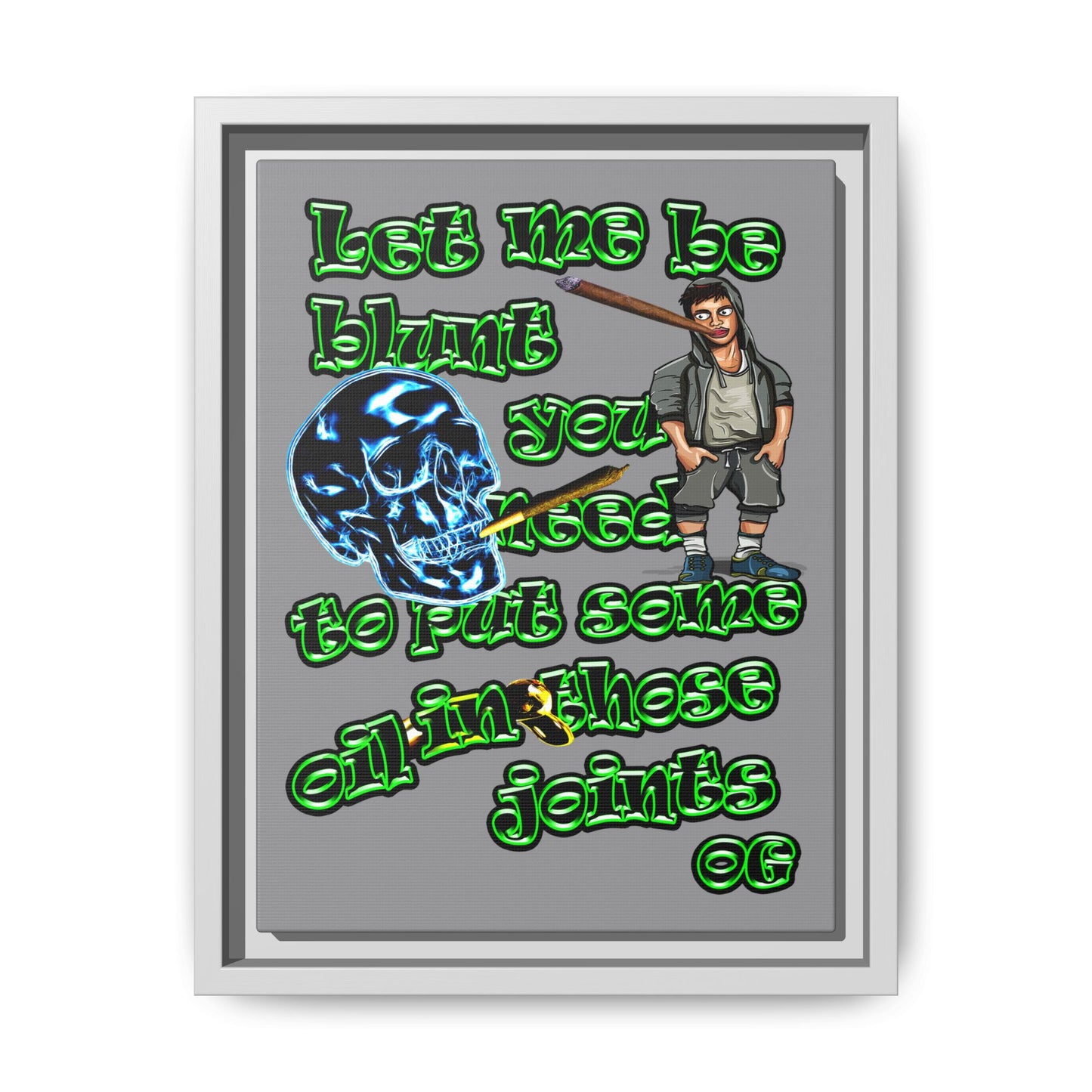 og - framed canvas art (grey)