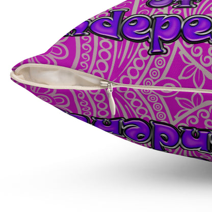 declaration of the independents - Spun Polyester Square Pillow - (pink swirl)
