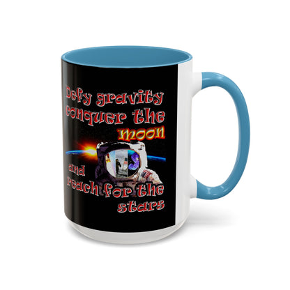 defy conquer reach - Accent Mug (black)