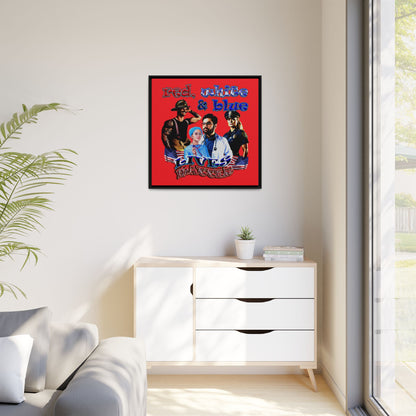 rw&b lives matter - framed canvas art (red)