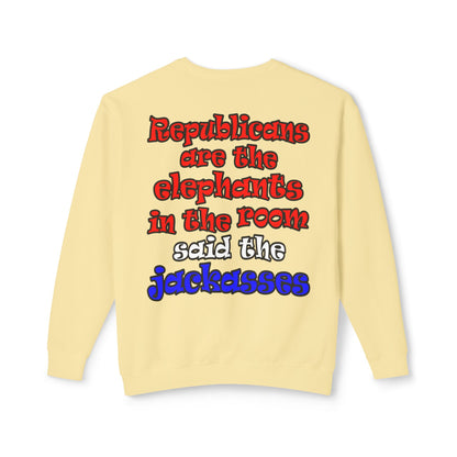 donkeys and elephants - Unisex Lightweight Crewneck Sweatshirt