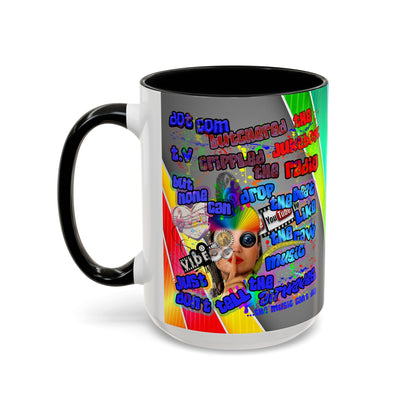 drop the beat - Accent Mug (rainbow split)
