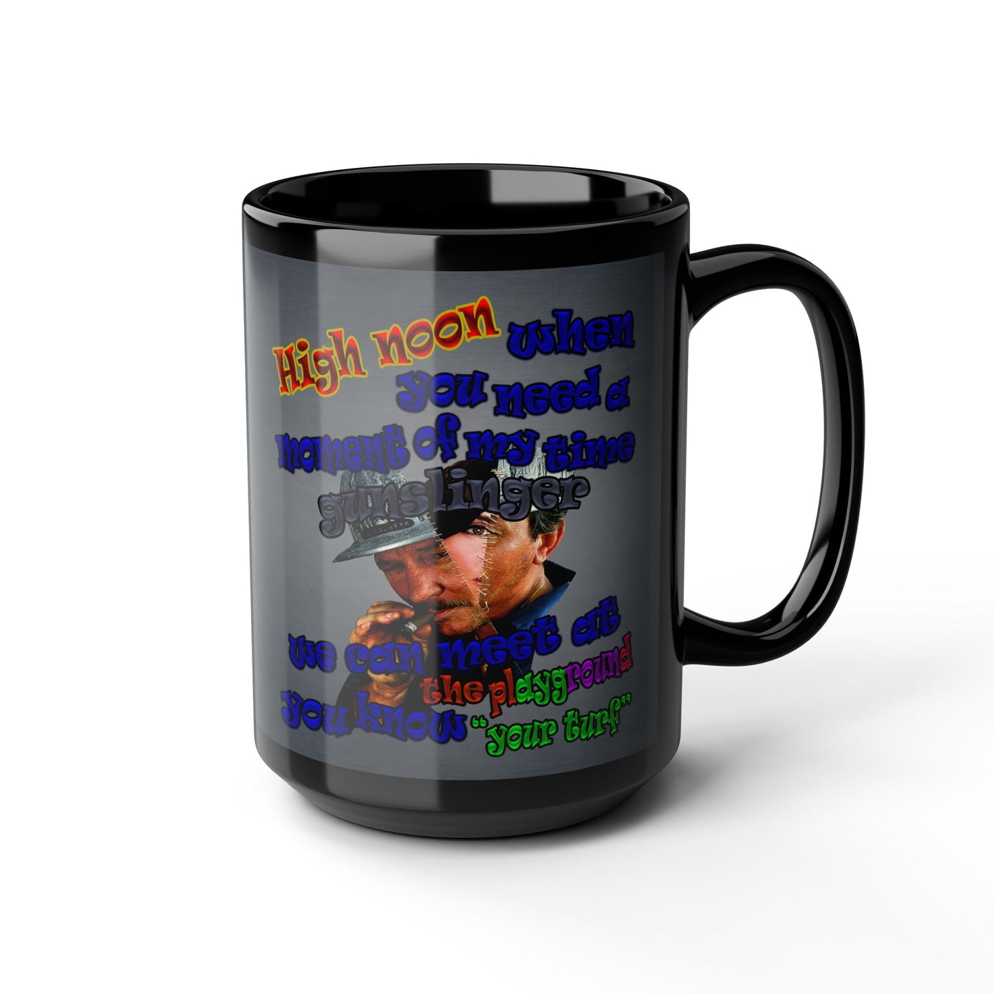 high noon - Black Mug (grey-light grey)