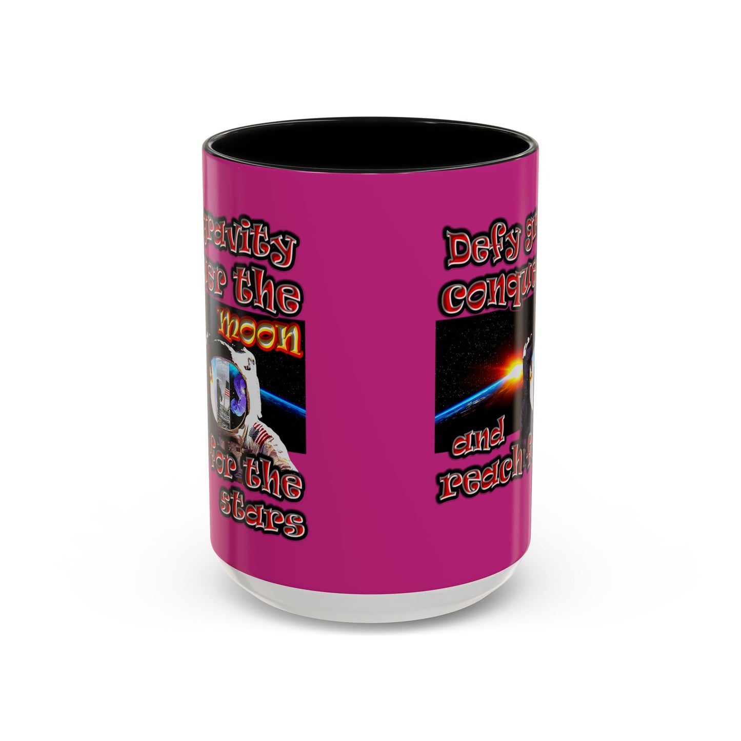 defy conquer reach - Accent Mug (pink)