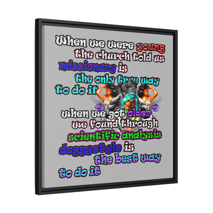 doggystyle - framed canvas art (light grey)