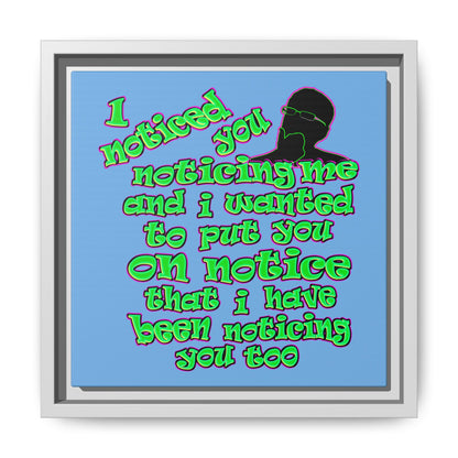 noticed you noticing - framed canvas art (light blue)