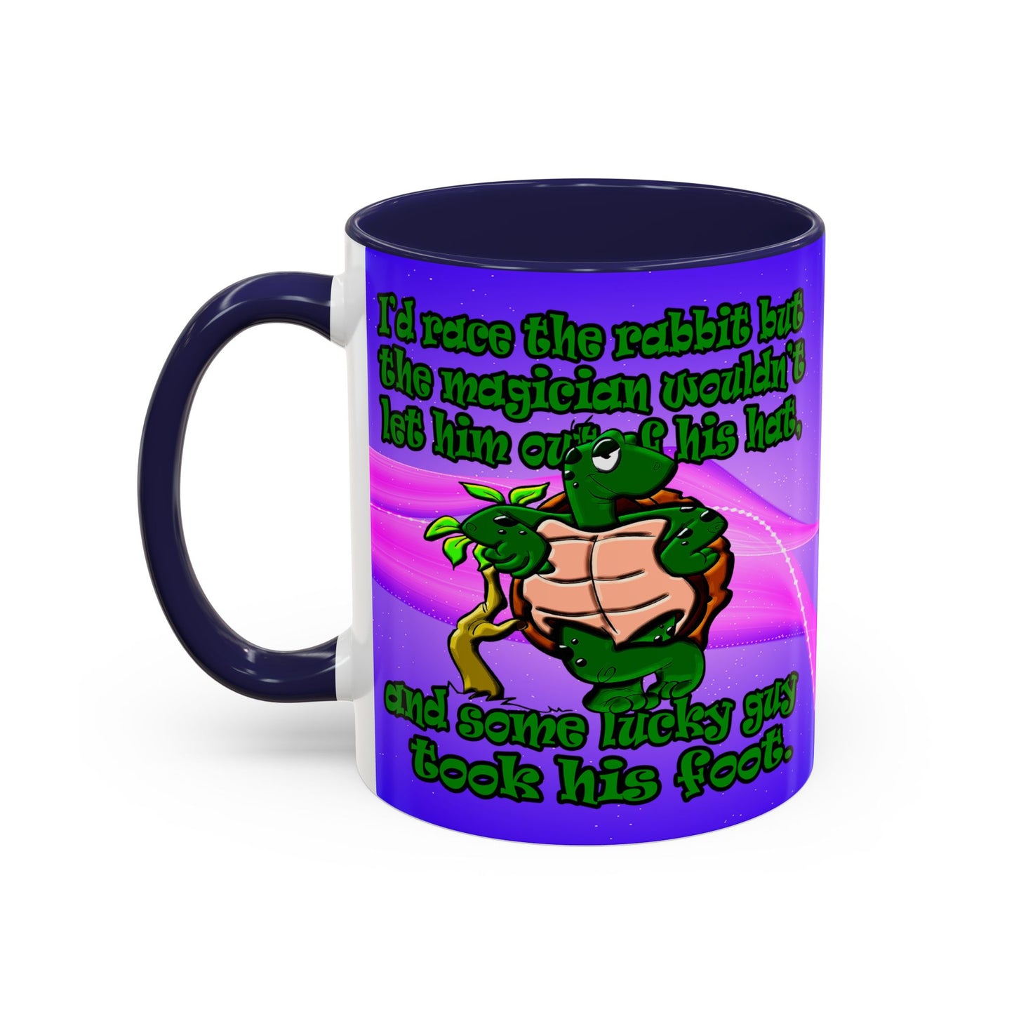 turtle race - Accent Mug (purple-pink wave)