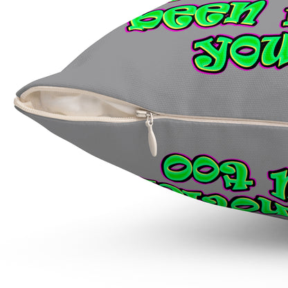 noticed you noticing - Spun Polyester Square Pillow - (grey)