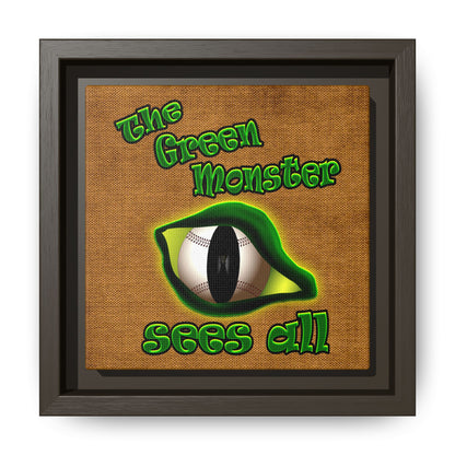 green monster - framed canvas art (brown papyrus)