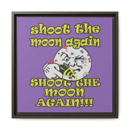 shoot the moon again - framed canvas art (light purple)