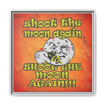 shoot the moon again - framed canvas art (burnt orange)
