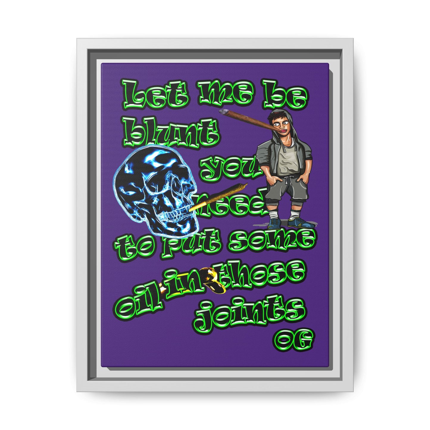 og - framed canvas art (purple)