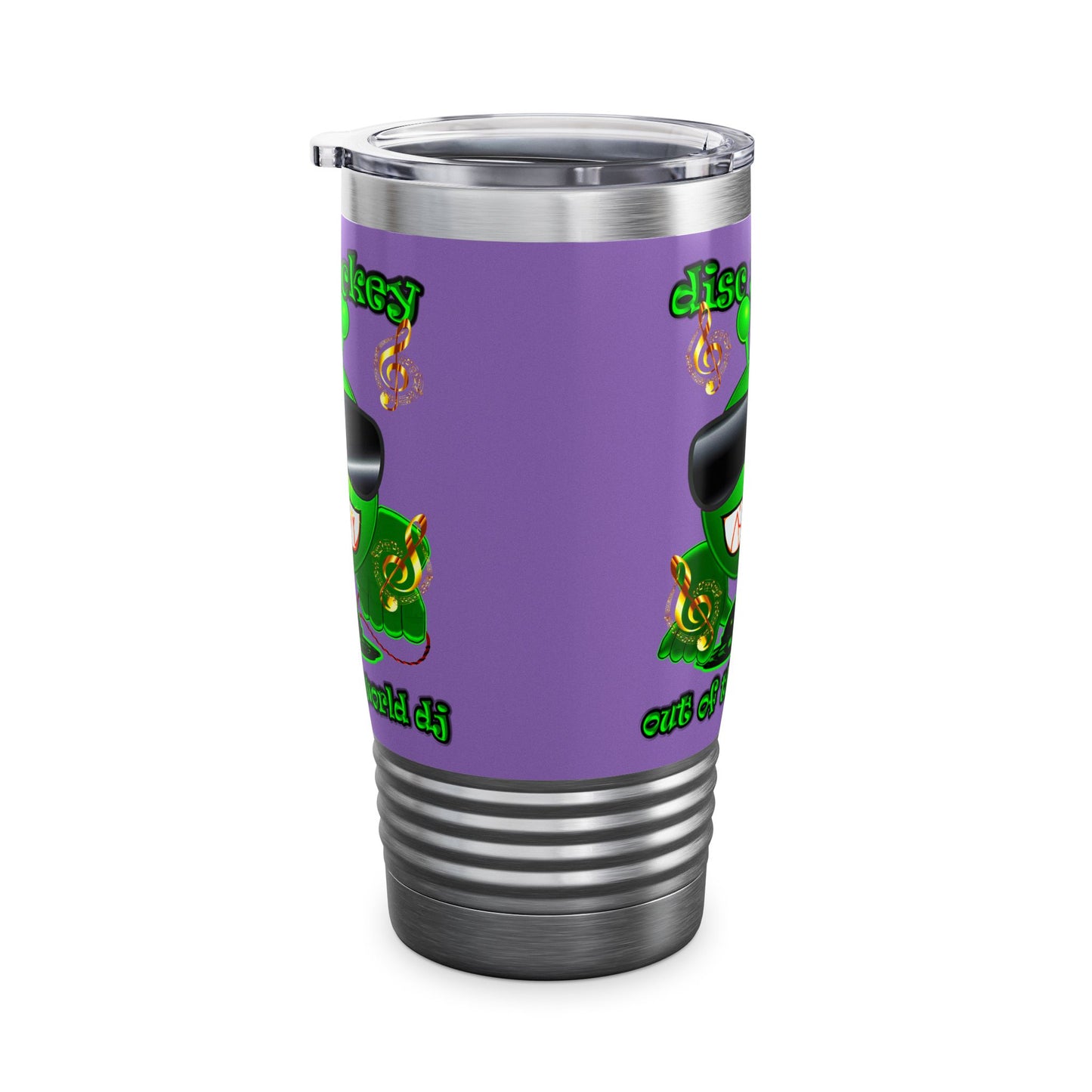 disc jockey - Ringneck Tumbler, 20oz (light purple)