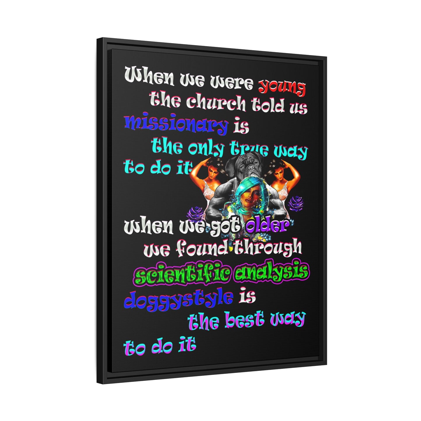 doggystyle - framed canvas art (black)