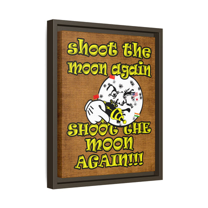 shoot the moon again - framed canvas art (brown papyrus)