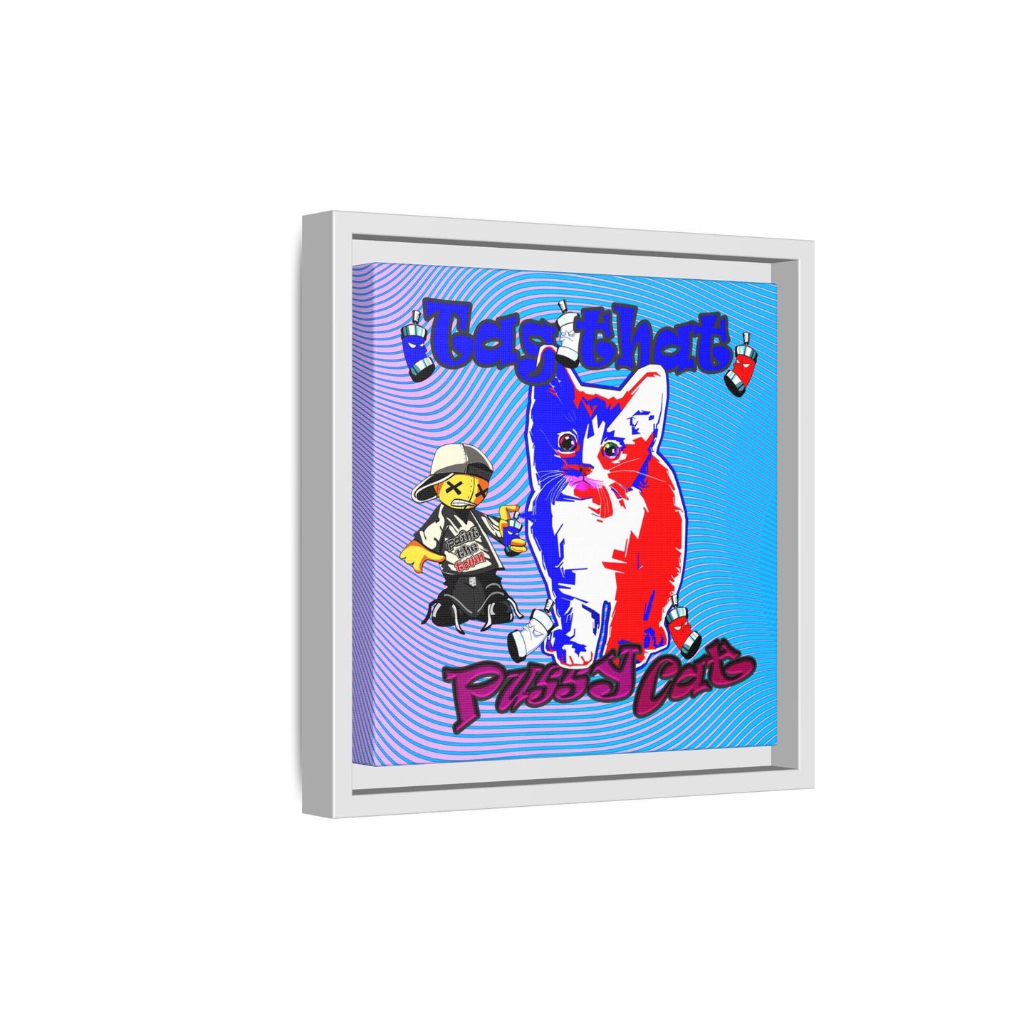 tag that - framed canvas art (light blue-purple wave)
