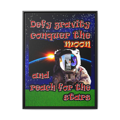 defy conquer reach - framed canvas art ('snoops' background)