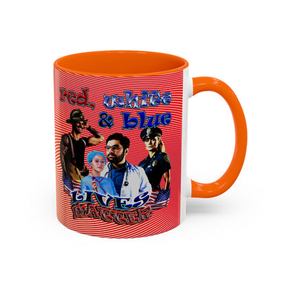 rw&b lives matter - Accent Mug (yellow-orange wave)