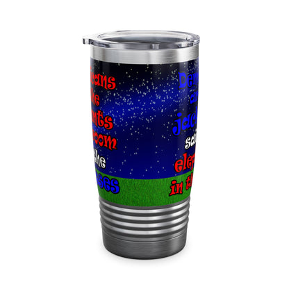 donkeys and elephants - Ringneck Tumbler, 20oz ('snoops' background)