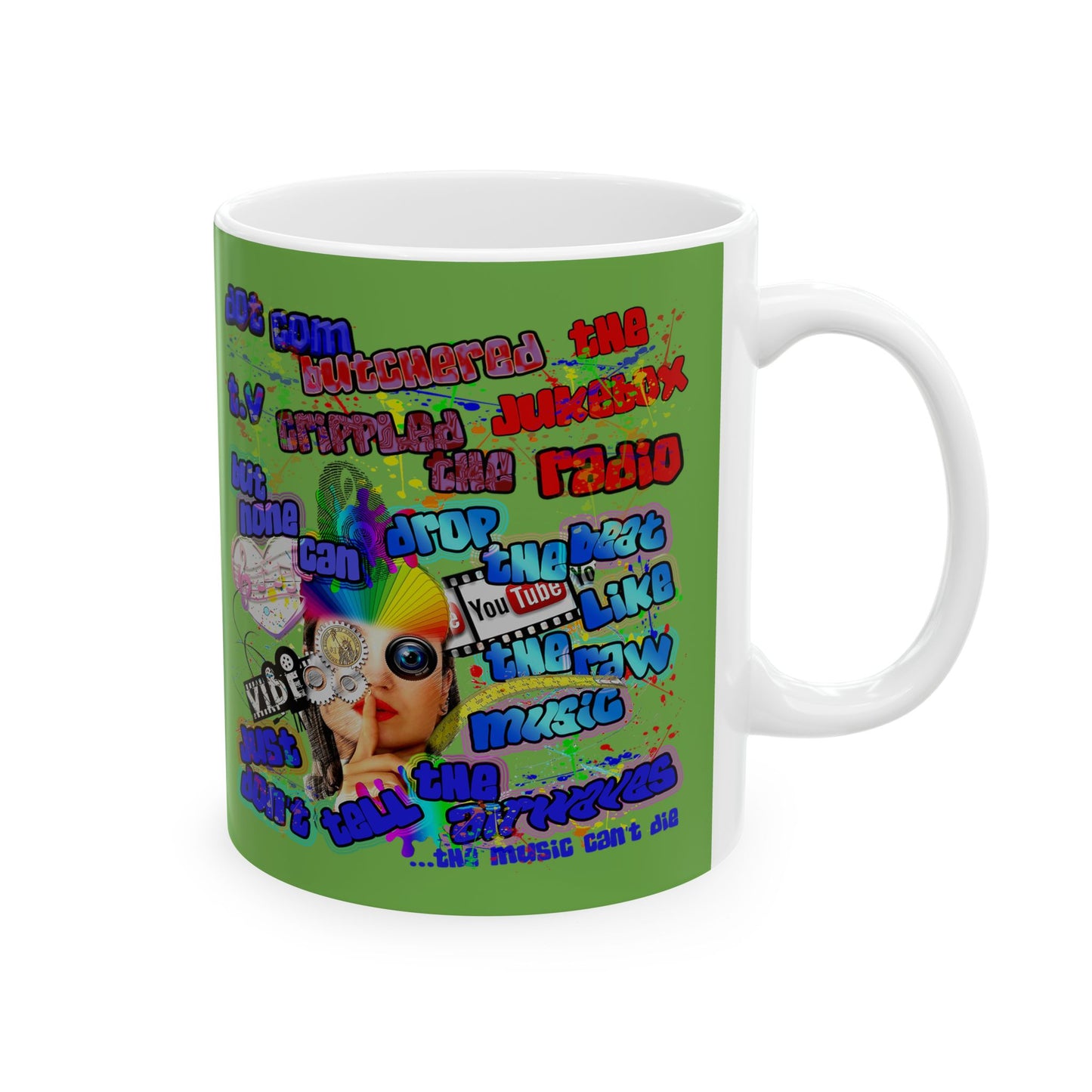 drop the beat - White Mug (green)