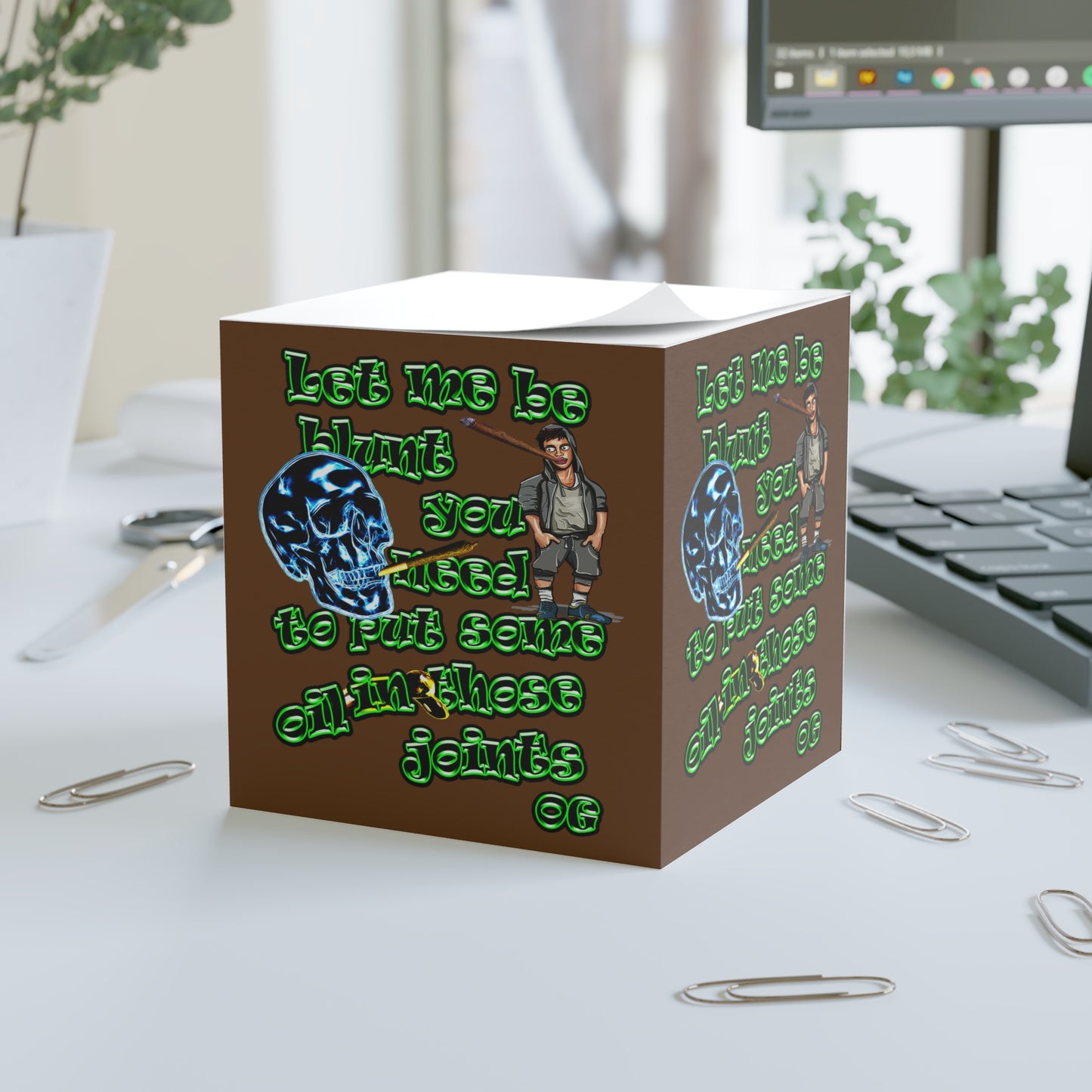 og - note cube (brown)