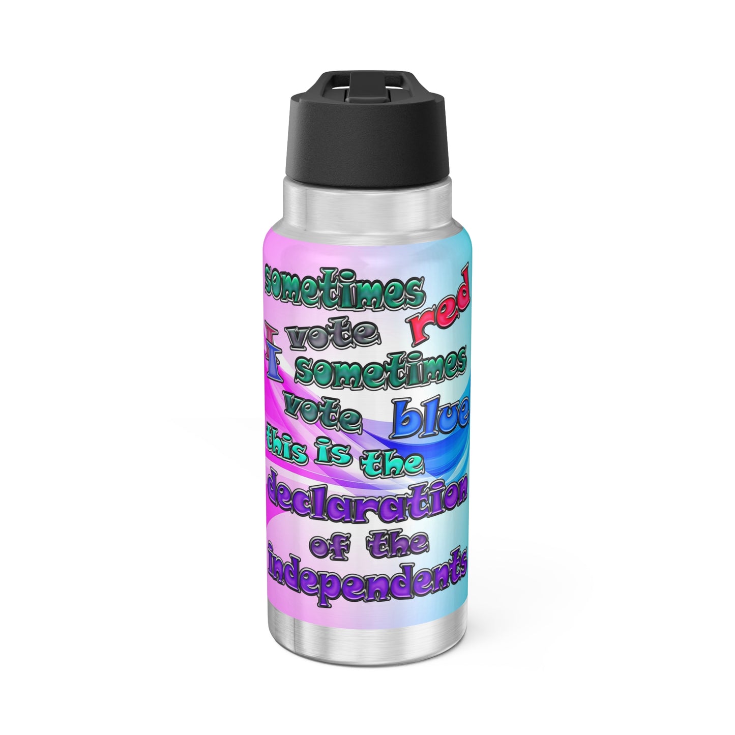 declaration of the independents - Gator Tumbler, 32oz  (light blue-pink wave)
