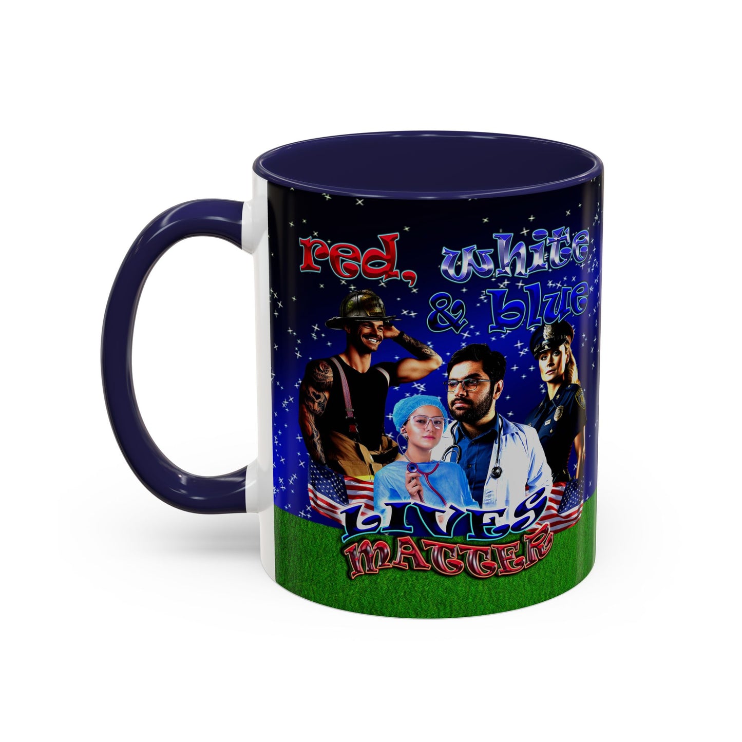 rw&b lives matter - Accent Mug ('snoops' background)