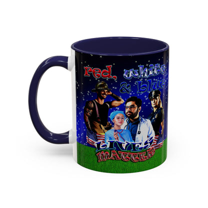 rw&b lives matter - Accent Mug ('snoops' background)