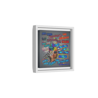 drop the beat - framed canvas art (grey-light grey)