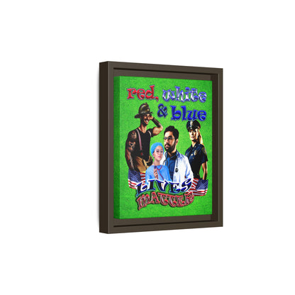 rw&b lives matter - framed canvas art (green turf)