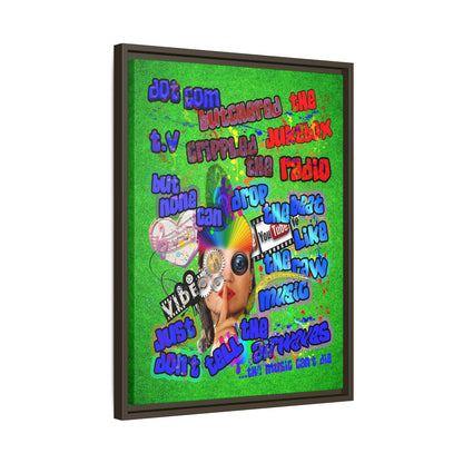 drop the beat - framed canvas art (green turf)