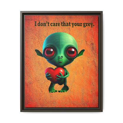 I don't care that your grey - framed canvas art (burnt orange)