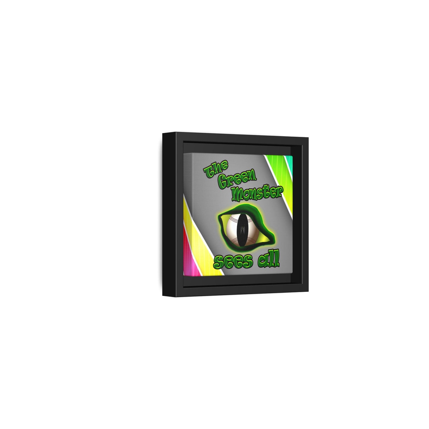 green monster - framed canvas art (rainbow split)