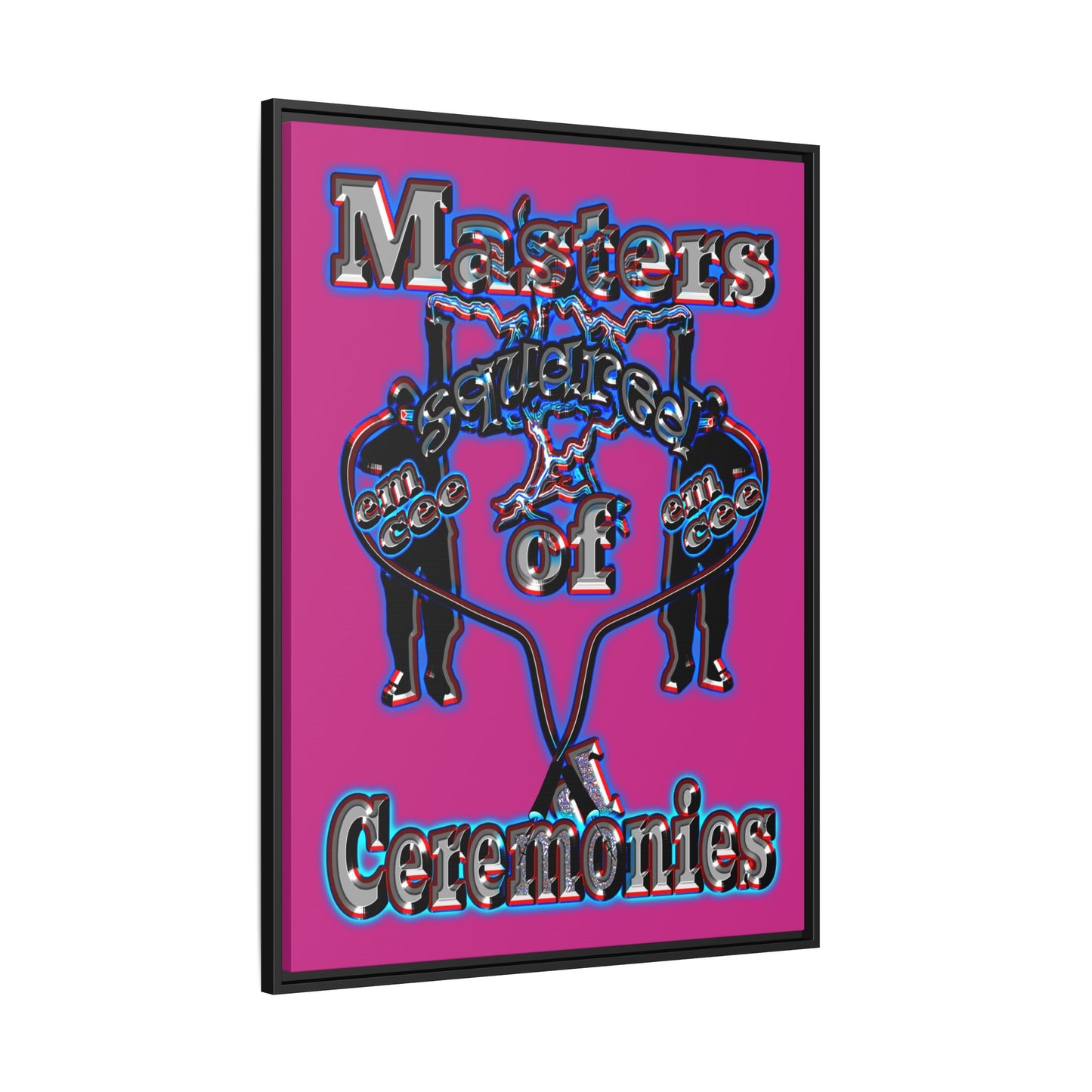 em cee squared - framed canvas art (pink)