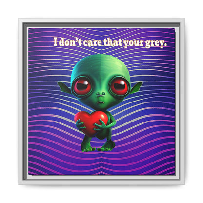 I don't care that your grey - framed canvas art (purple wave)
