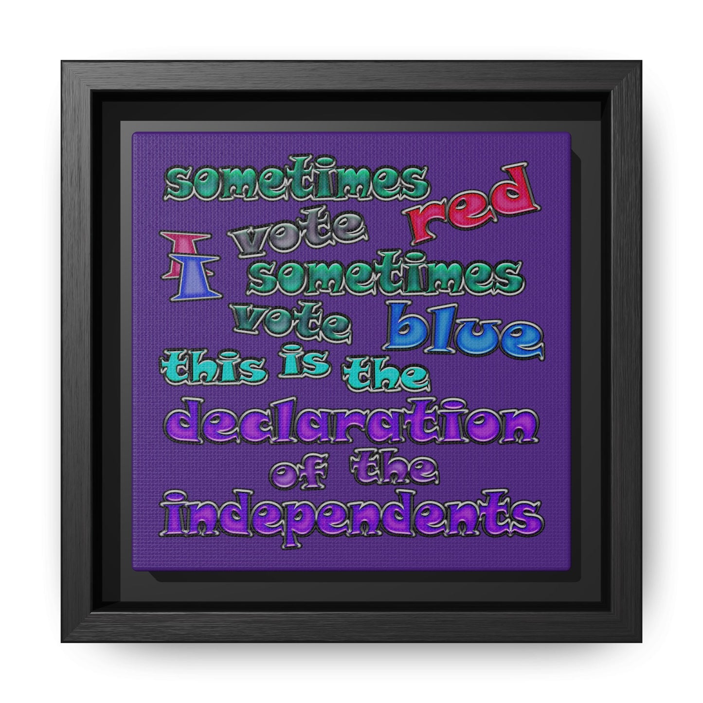 declaration of the independents - framed canvas art (purple)