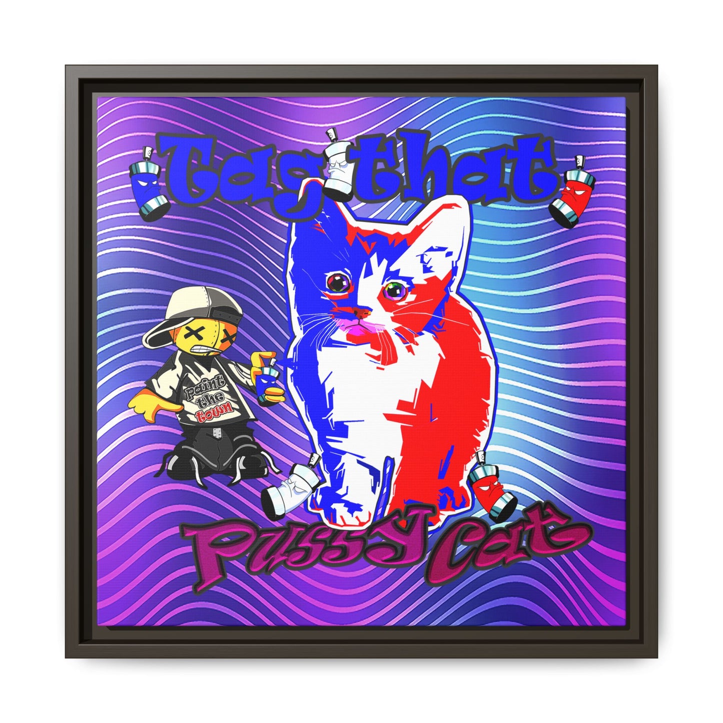 tag that - framed canvas art (purple wave)