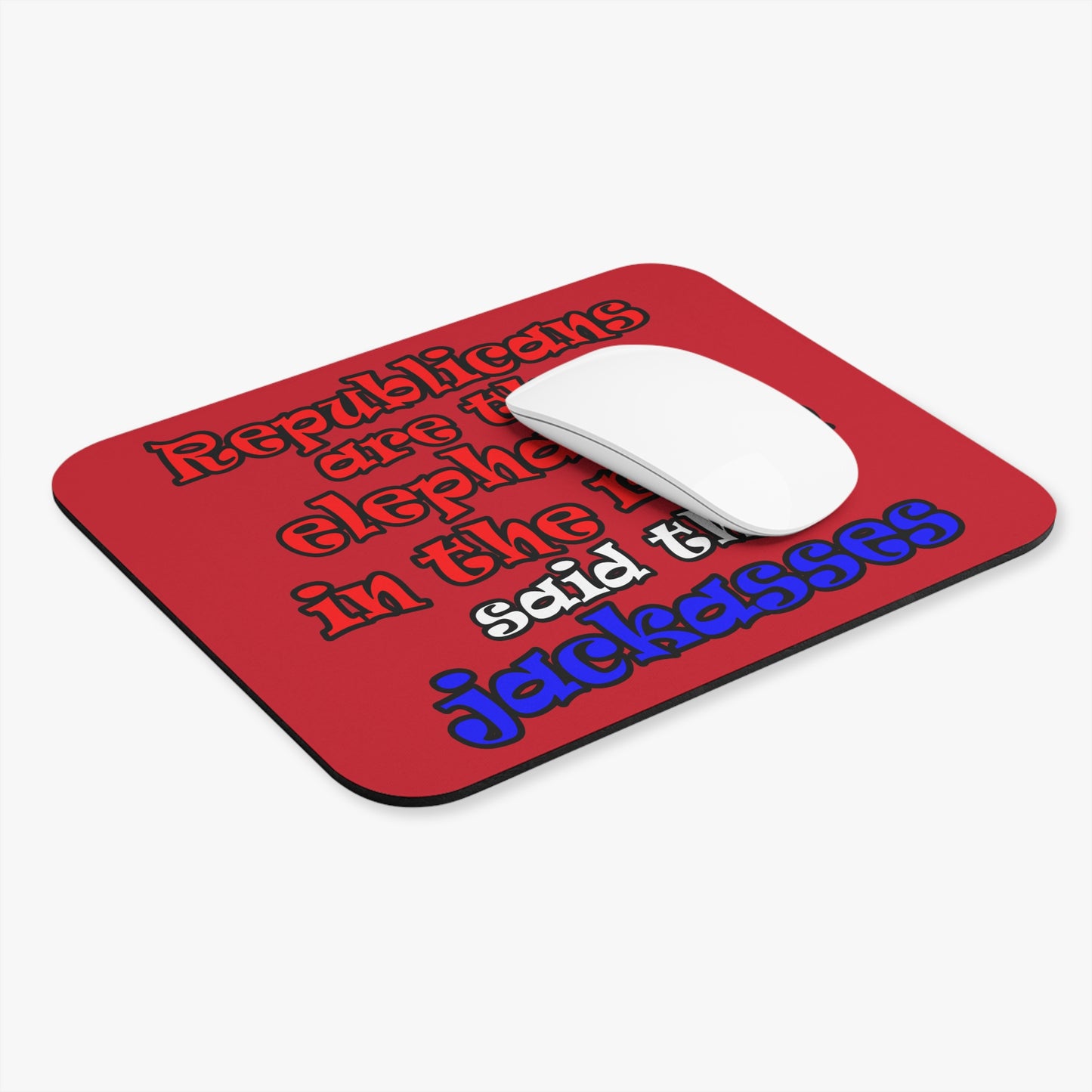 donkeys and elephants - Mouse Pad (Rectangle) (dark red)