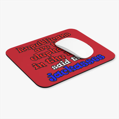 donkeys and elephants - Mouse Pad (Rectangle) (dark red)